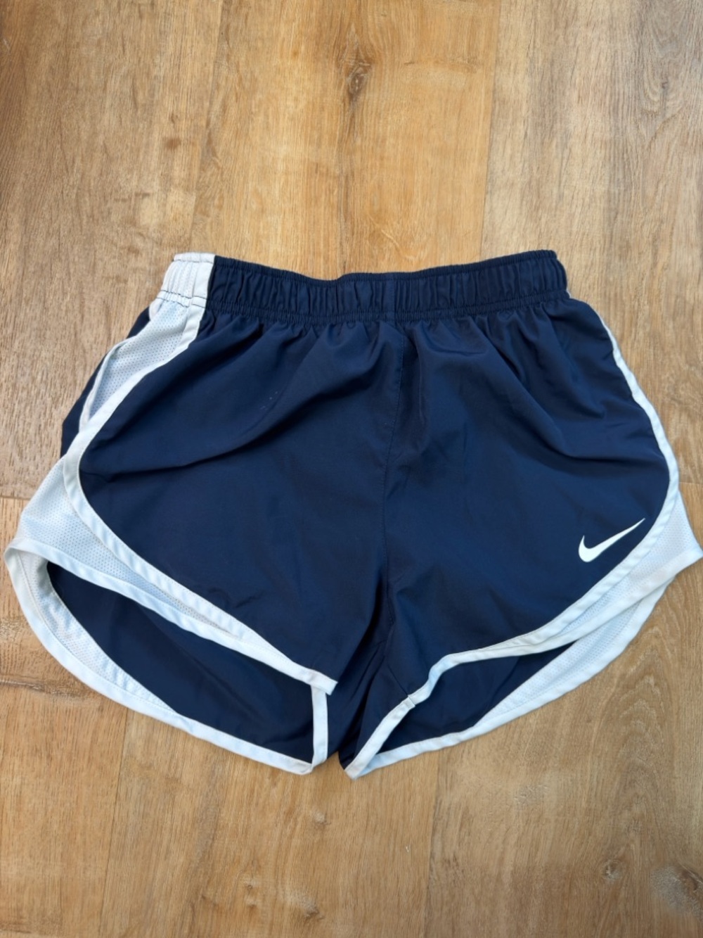 Nike Navy and White Women's Athletic Shorts